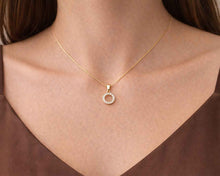 Cargar imagen en el visor de la galería, COLLAR ARO DE CIRCONES ENCHAPADO EN ORO