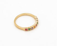 Cargar imagen en el visor de la galería, ANILLO BANDA COLORES ENCHAPADO EN ORO