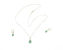Cargar imagen en el visor de la galería, CONJUNTO TURMALINA ENCHAPADO EN ORO BLANCO