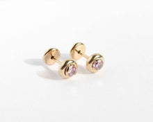 Cargar imagen en el visor de la galería, ABRIDORES ROSA CONTORNO ORO ENCHAPADOS EN ORO