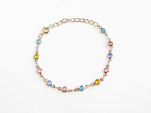Cargar imagen en el visor de la galería, PULSERA CRISTALES DE COLORES ENCHAPADA EN ORO