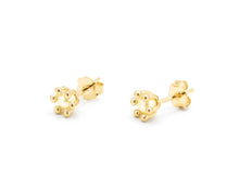 Cargar imagen en el visor de la galería, AROS PERLAS PISTILOS 4 MM ENCHAPADAS EN ORO