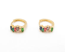 Cargar imagen en el visor de la galería, ARGOLLAS CIRCÓN COLORES ENCHAPADAS EN ORO 18K