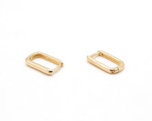 Cargar imagen en el visor de la galería, ARGOLLAS RECTANGULARES MINI 2 ENCHAPADAS EN ORO