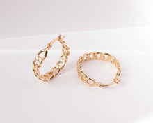 Cargar imagen en el visor de la galería, ARGOLLAS CADENA ITALIANA ENCHAPADA EN ORO