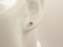 Cargar imagen en el visor de la galería, AROS CORAZON AMATISTA ENCHAPADO EN ORO