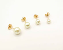 Cargar imagen en el visor de la galería, AROS PERLAS ENCHAPADAS EN ORO