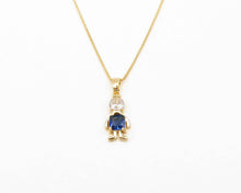 Cargar imagen en el visor de la galería, COLLAR NIÑO CIRCON AZUL ENCHAPADO EN ORO