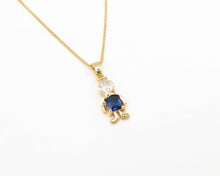 Cargar imagen en el visor de la galería, COLLAR NIÑO CIRCON AZUL ENCHAPADO EN ORO