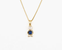 Cargar imagen en el visor de la galería, COLLAR NIÑO CIRCON AZUL ENCHAPADO EN ORO