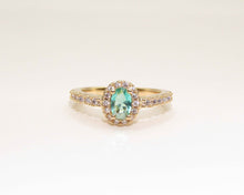 Cargar imagen en el visor de la galería, ANILLO LADY DI TURMALINA ENCHAPADO EN ORO