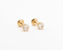 Cargar imagen en el visor de la galería, ABRIDORES PUNTO LUZ BLANCO 4.5MM ENCHAPADO EN ORO