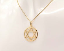 Cargar imagen en el visor de la galería, COLLAR ESTRELLA DE DAVID ENCHAPADO EN ORO