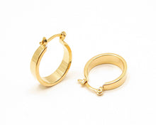 Cargar imagen en el visor de la galería, ARGOLLAS BOTE ITALIANO ENCHAPADAS EN ORO