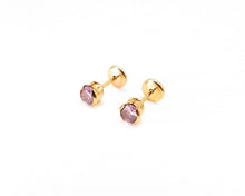 Cargar imagen en el visor de la galería, ABRIDORES PUNTO AMATISTA ENCHAPADO EN ORO