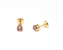 Cargar imagen en el visor de la galería, ABRIDORES PUNTO AMATISTA ENCHAPADO EN ORO