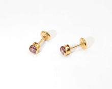 Cargar imagen en el visor de la galería, ABRIDORES PUNTO AMATISTA ENCHAPADO EN ORO