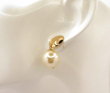 Cargar imagen en el visor de la galería, AROS PERLA SELLO ENCHAPADO EN ORO