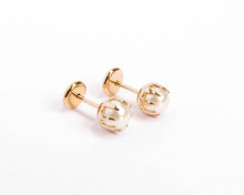 Cargar imagen en el visor de la galería, ABRIDORES PERLAS CANASTILLO ENCHAPADO EN ORO