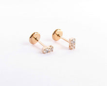 Cargar imagen en el visor de la galería, AROS PUNTO DE LUZ DOBLE ENCHAPADOS EN ORO