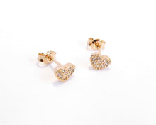 Cargar imagen en el visor de la galería, AROS CORAZÓN & CIRCONES ENCHAPADO EN ORO