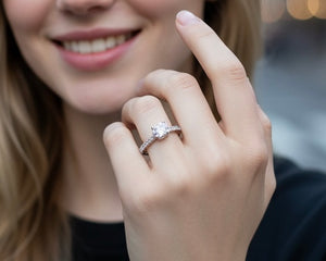 ANILLO HALO ENCHAPADO EN ORO BLANCO
