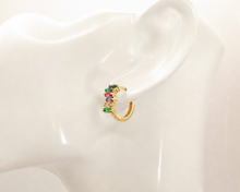 Cargar imagen en el visor de la galería, ARGOLLAS CIRCÓN COLORES ENCHAPADAS EN ORO 18K
