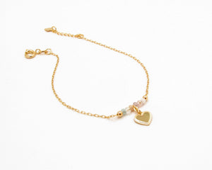 PULSERA CORAZÓN COLOR ENCHAPADA EN ORO