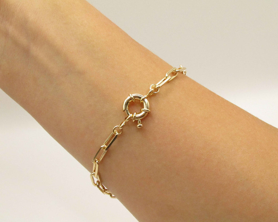 PULSERA TIMÓN ENCHAPADA EN ORO 18K