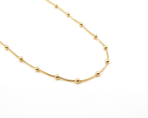 CADENA PELOTAS 1 MM ENCHAPADO EN ORO