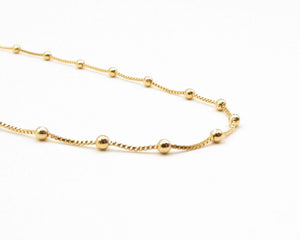CADENA PELOTAS 1 MM ENCHAPADO EN ORO