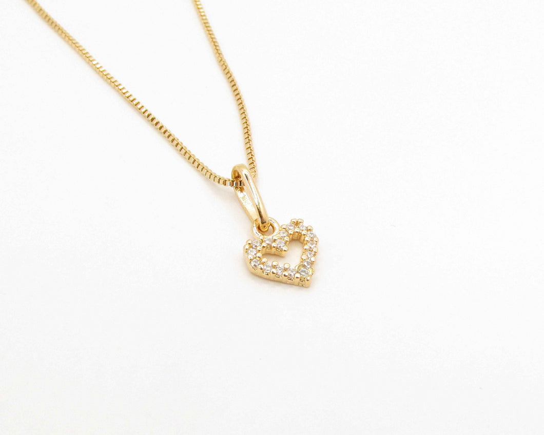 COLLAR CORAZÓN CIRCÓN ENCHAPADO EN ORO