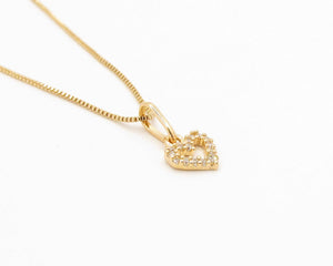 COLLAR CORAZÓN CIRCÓN ENCHAPADO EN ORO