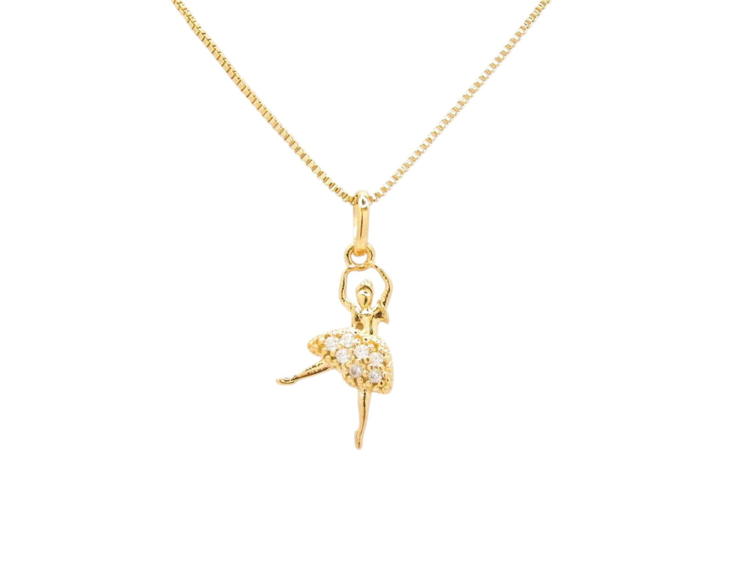 COLLAR BAILARINA ENCHAPADO EN ORO