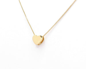 COLLAR CORAZÓN LISO ENCHAPADO EN ORO