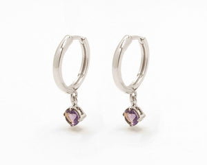 ARGOLLAS MALIA MORADO ENCHAPADO EN ORO BLANCO 15 MM