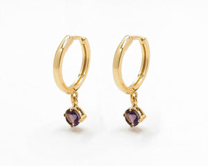 ARGOLLAS MALIA MORADO ENCHAPADO EN ORO 15 MM
