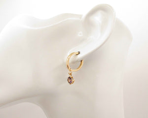 ARGOLLAS MALIA MORADO ENCHAPADO EN ORO 15 MM