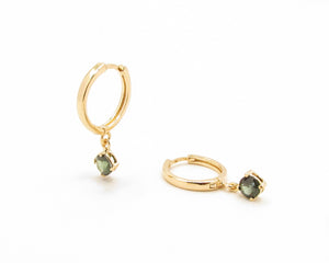 ARGOLLAS MALIA VERDE ENCHAPADO EN ORO 15 MM