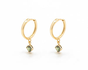 ARGOLLAS MALIA VERDE ENCHAPADO EN ORO 15 MM