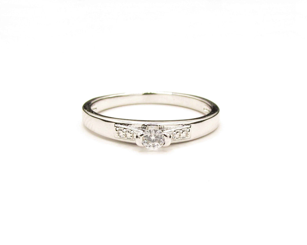 ANILLO PAVÉ MINI ENCHAPADO EN ORO BLANCO