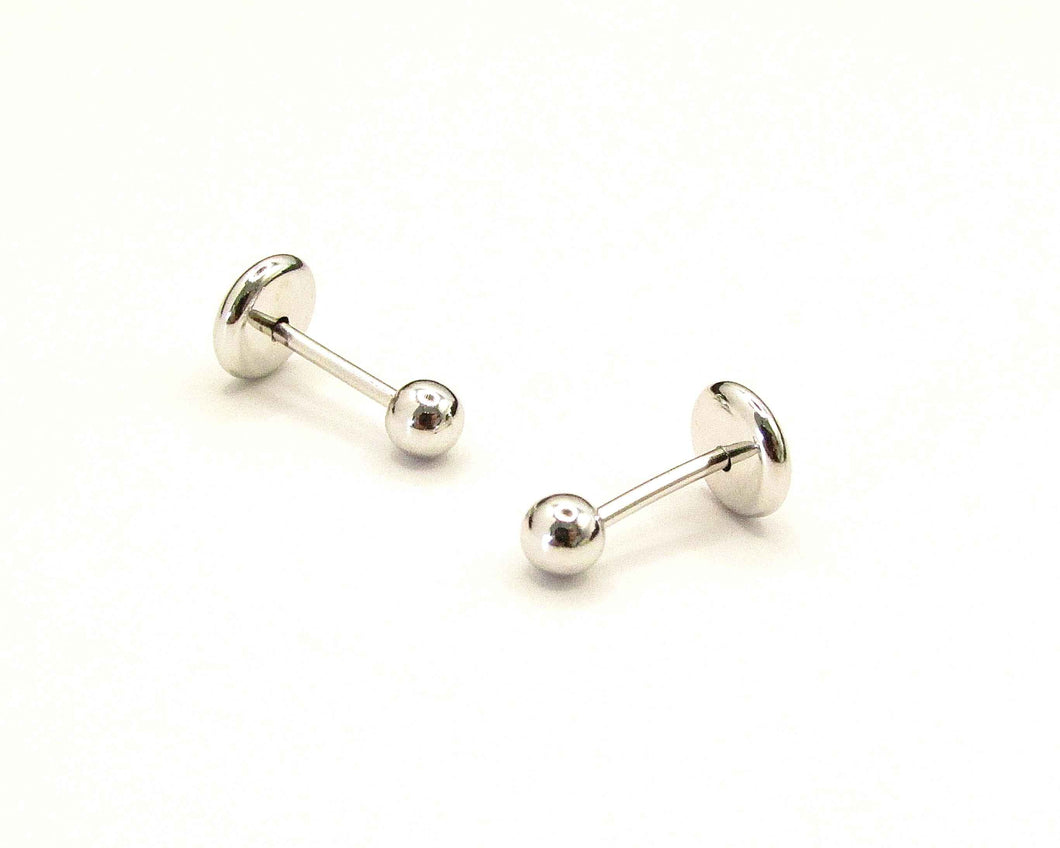 ABRIDORES ESFERA 4 MM ENCHAPADOS EN ORO BLANCO