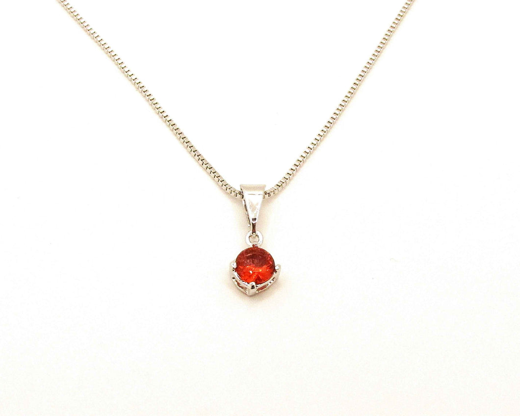 PUNTO DE LUZ RUBÍ ENCHAPADO EN ORO BLANCO