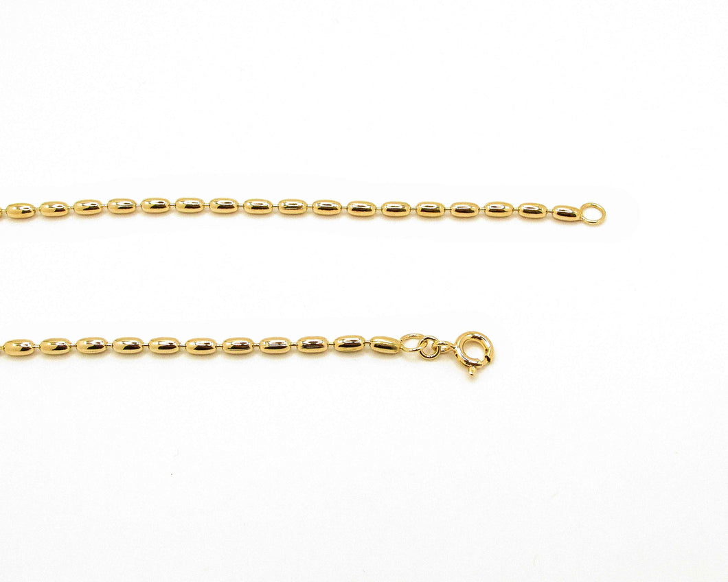 CADENA BOLITA ENCHAPADA EN ORO 50 CM