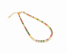 Cargar imagen en el visor de la galería, PULSERA TENNIS DE COLORES ENCHAPADA EN ORO
