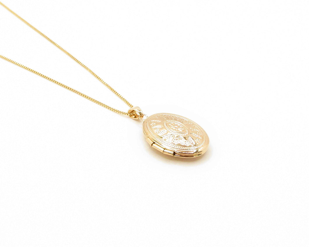 COLLAR RELICARIO RELIQUIA ENCHAPADO EN ORO