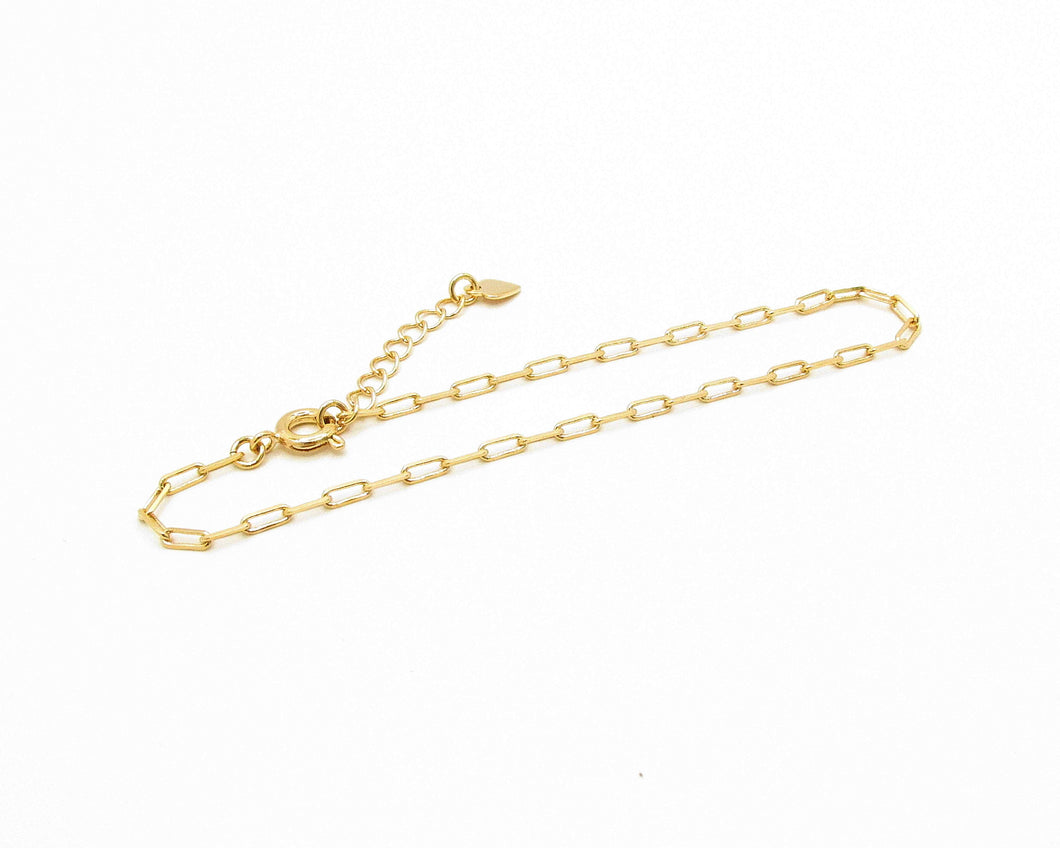 PULSERA PAPER CLIP ENCHAPADA EN ORO