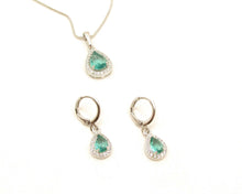 Cargar imagen en el visor de la galería, CONJUNTO TURMALINA ENCHAPADO EN ORO BLANCO
