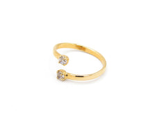 Cargar imagen en el visor de la galería, ANILLO DOS CIRCONES ENCHAPADO EN ORO
