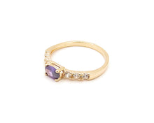 Cargar imagen en el visor de la galería, ANILLO CIRCÓN AMATISTA ENCHAPADO EN ORO
